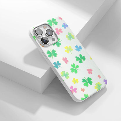 Latest 3rd-Generation Crystal Tough Glossy Four Leaf Clover iPhone Case (MagSafe-Compatible)