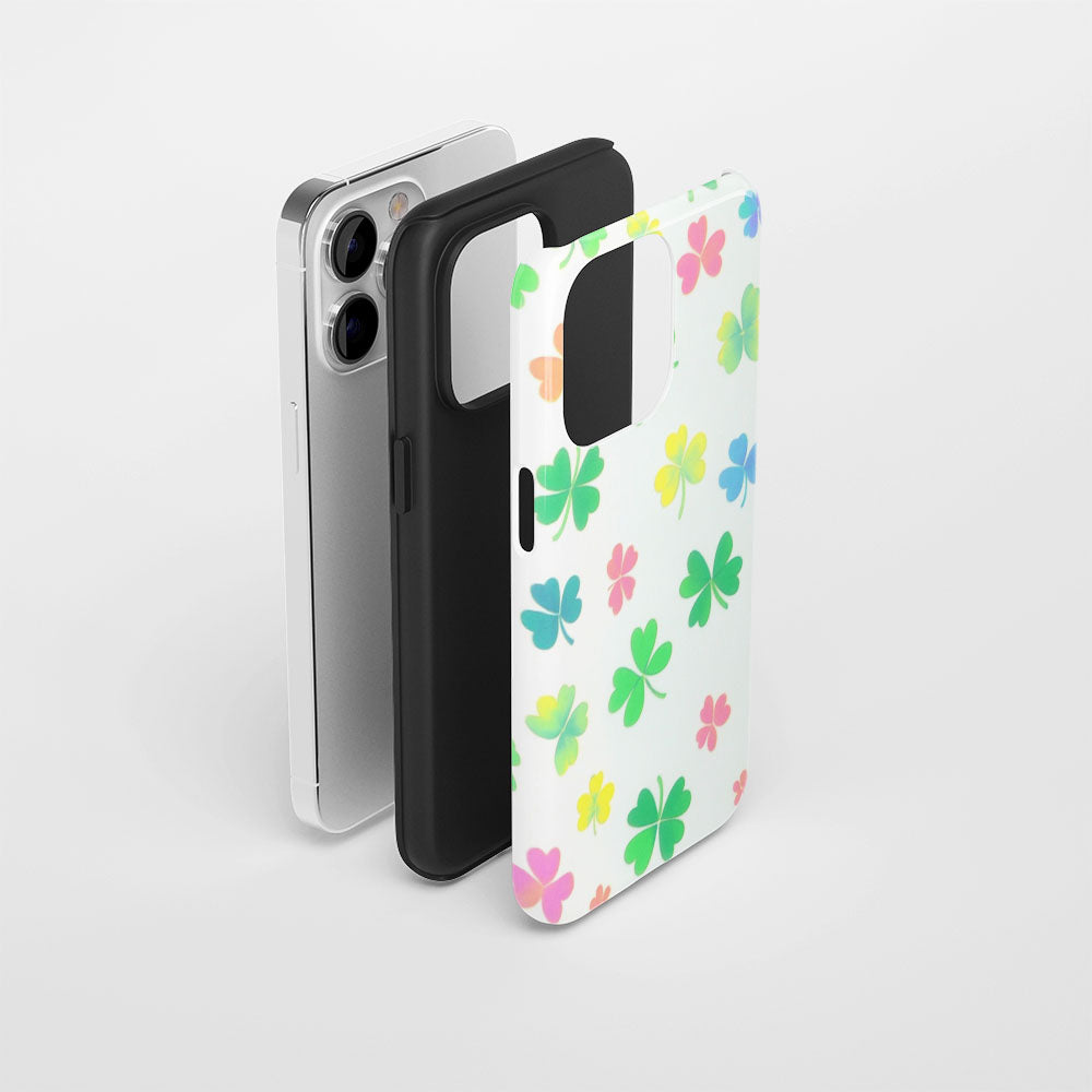 雙層半手印堅韌霧面四葉草 iPhone 手機殼