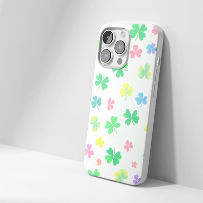 Latest 3rd-Generation Crystal Tough Glossy Four Leaf Clover iPhone Case (MagSafe-Compatible)