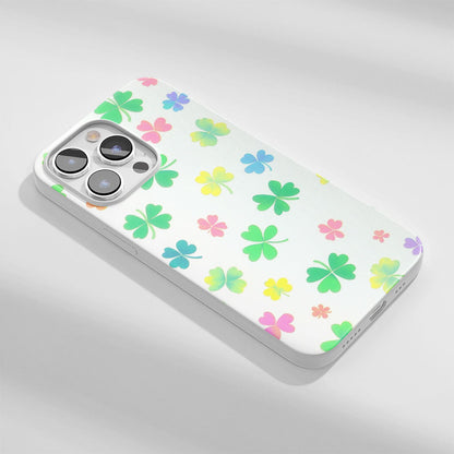 Latest 3rd-Generation Crystal Tough Glossy Four Leaf Clover iPhone Case (MagSafe-Compatible)