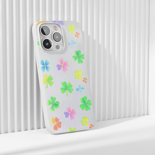 Latest 3rd-Generation Crystal Tough Glossy Four Leaf Clover iPhone Case (MagSafe-Compatible)