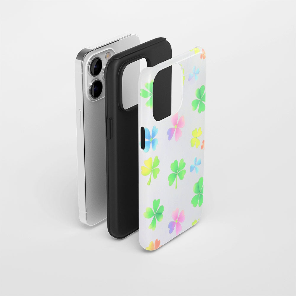 雙層半手印堅韌霧面四葉草 iPhone 手機殼