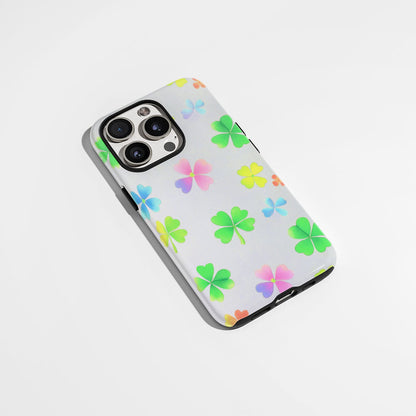 雙層半手印堅韌霧面四葉草 iPhone 手機殼