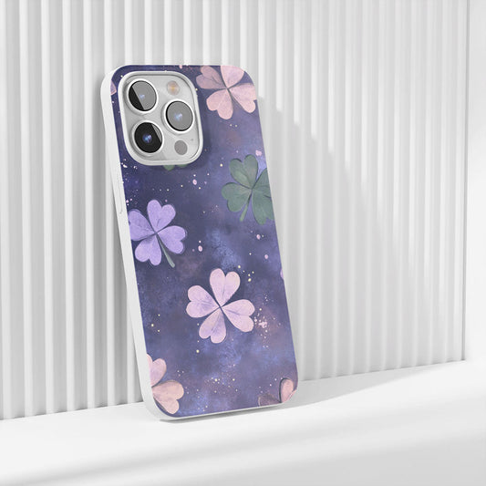 Latest 3rd-Generation Crystal Tough Glossy Four Leaf Clover iPhone Case (MagSafe-Compatible)