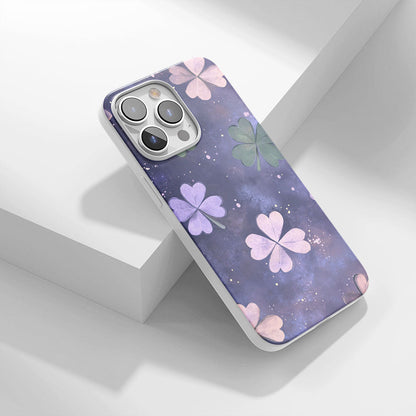 Latest 3rd-Generation Crystal Tough Glossy Four Leaf Clover iPhone Case (MagSafe-Compatible)