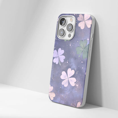 Latest 3rd-Generation Crystal Tough Glossy Four Leaf Clover iPhone Case (MagSafe-Compatible)