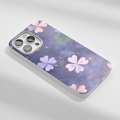 Latest 3rd-Generation Crystal Tough Glossy Four Leaf Clover iPhone Case (MagSafe-Compatible)