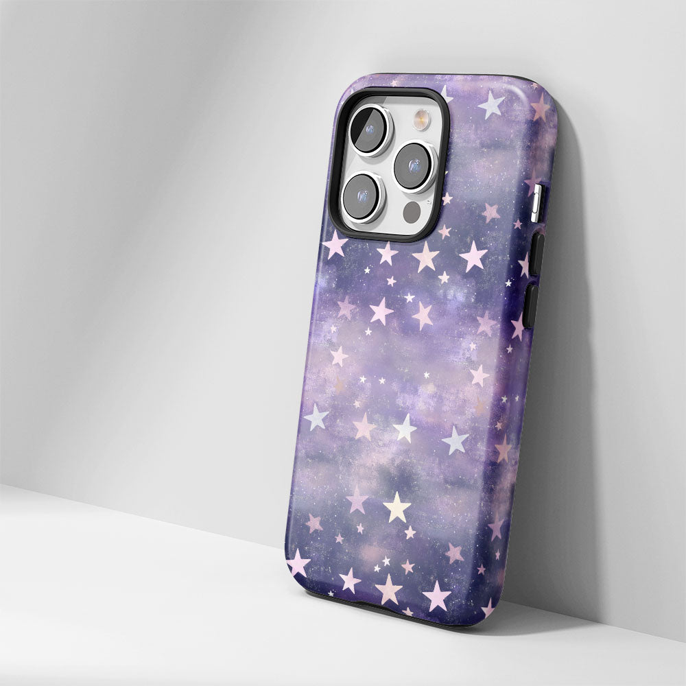 Double-Layer Semi-Handprinted Tough Matte Star iPhone Case
