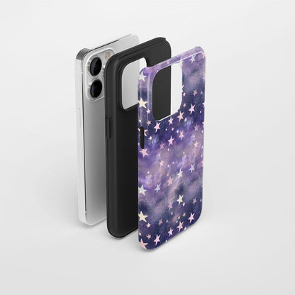 Double-Layer Semi-Handprinted Tough Matte Star iPhone Case