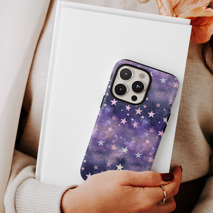Double-Layer Semi-Handprinted Tough Matte Star iPhone Case