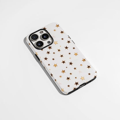 Double-Layer Semi-Handprinted Tough Matte Star iPhone Case