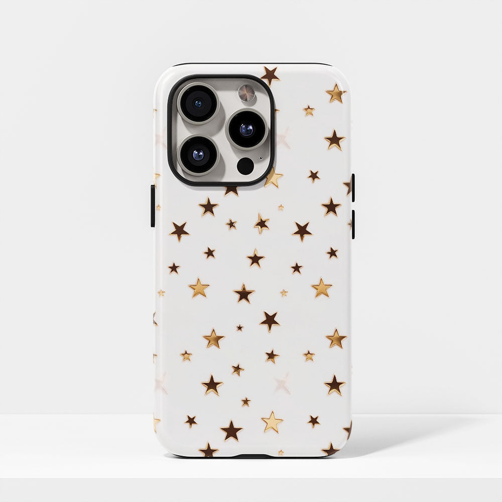 Double-Layer Semi-Handprinted Tough Matte Star iPhone Case