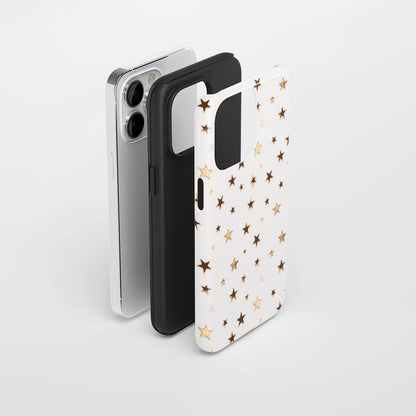 Double-Layer Semi-Handprinted Tough Matte Star iPhone Case