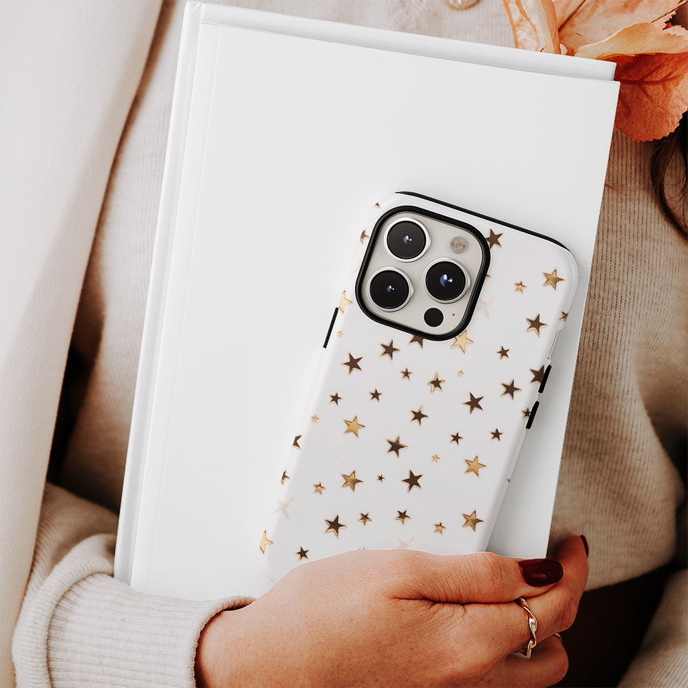 Double-Layer Semi-Handprinted Tough Matte Star iPhone Case