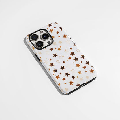 Double-Layer Semi-Handprinted Tough Matte Star iPhone Case