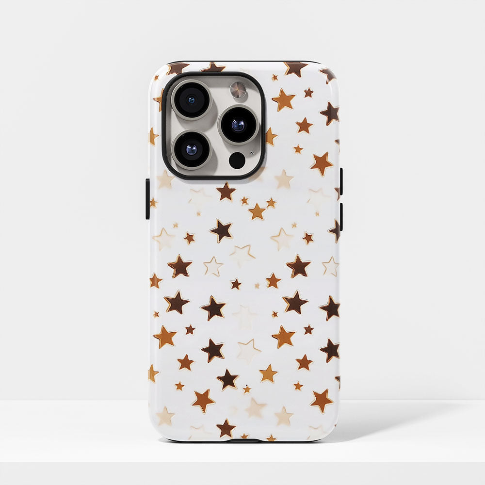 Double-Layer Semi-Handprinted Tough Matte Star iPhone Case
