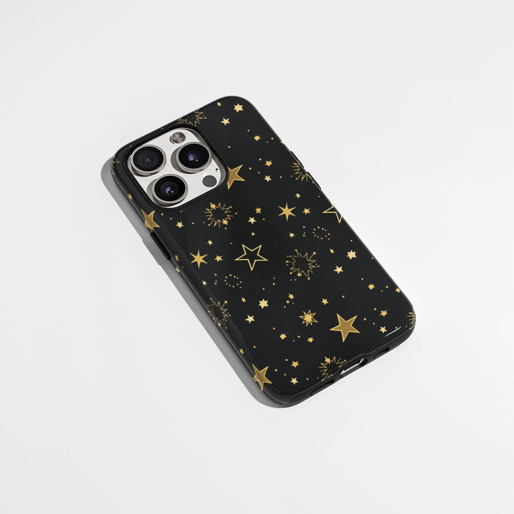 Double-Layer Semi-Handprinted Tough Matte Star iPhone Case