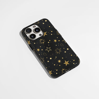 Double-Layer Semi-Handprinted Tough Matte Star iPhone Case
