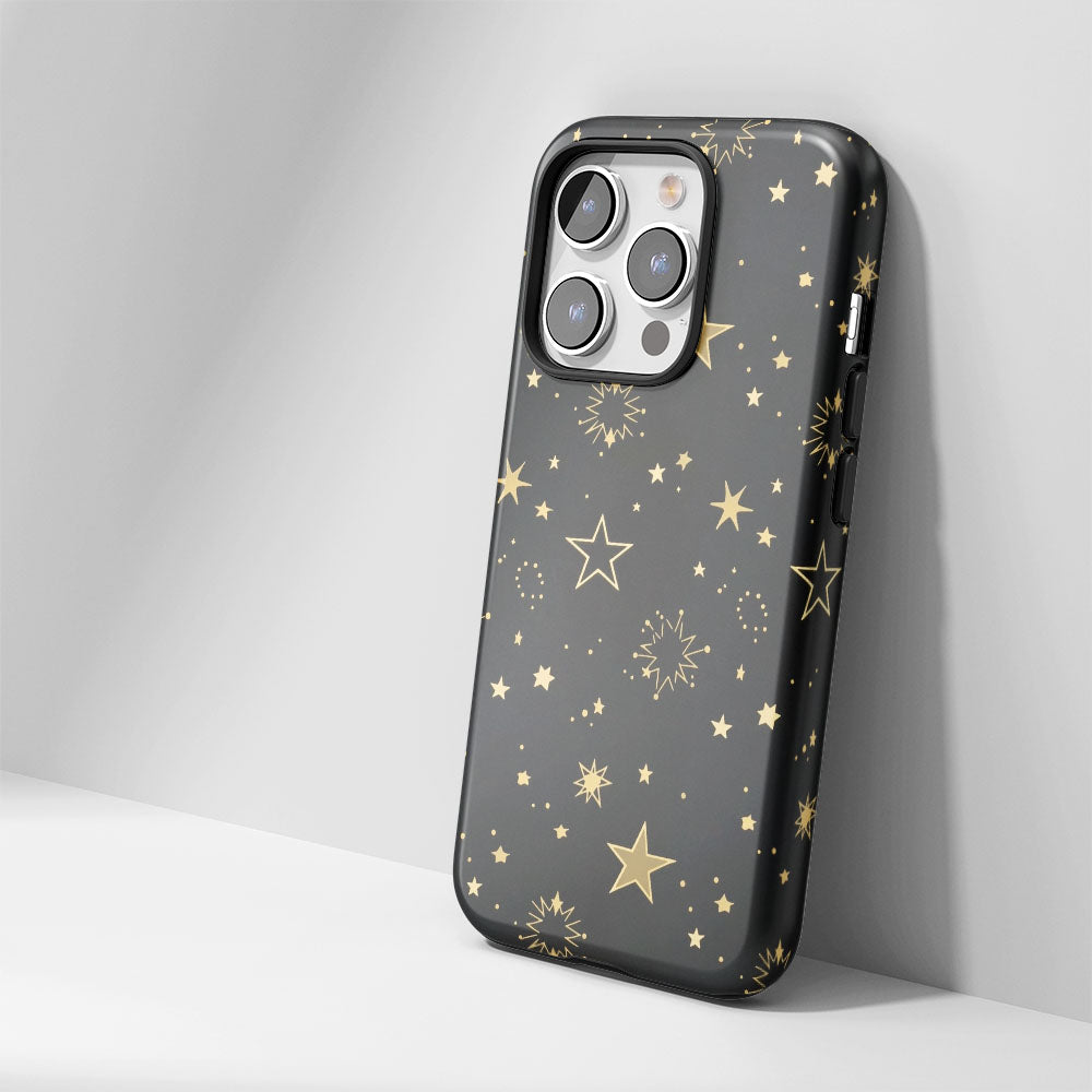 Double-Layer Semi-Handprinted Tough Matte Star iPhone Case