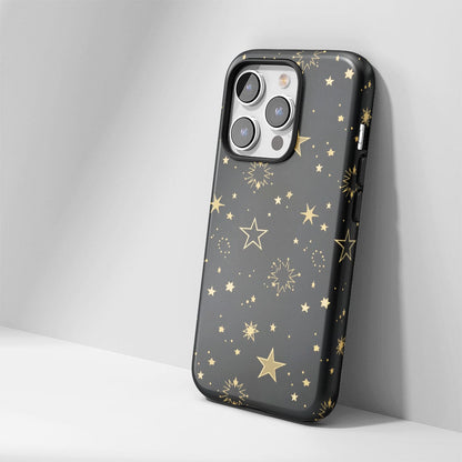Double-Layer Semi-Handprinted Tough Matte Star iPhone Case