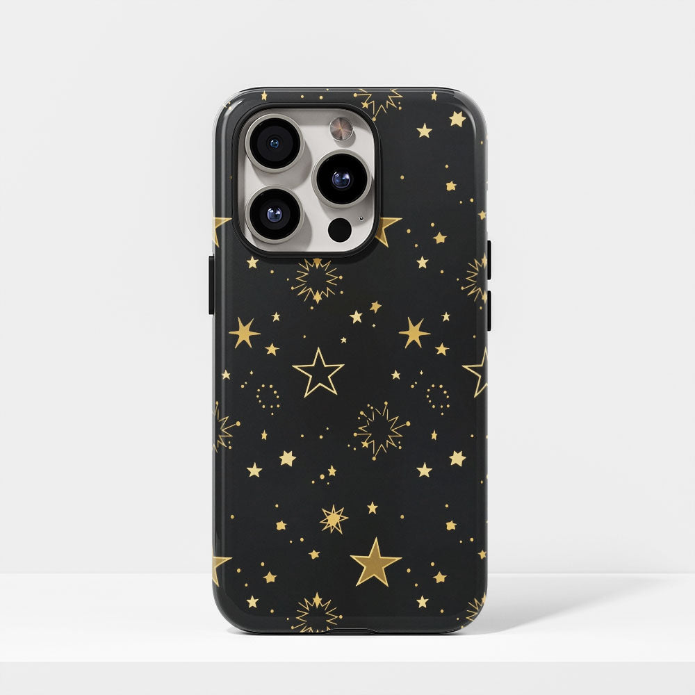 Double-Layer Semi-Handprinted Tough Matte Star iPhone Case