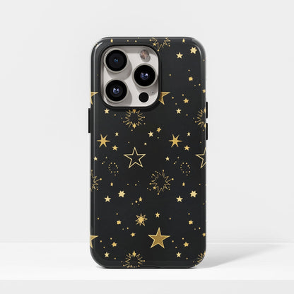Double-Layer Semi-Handprinted Tough Matte Star iPhone Case