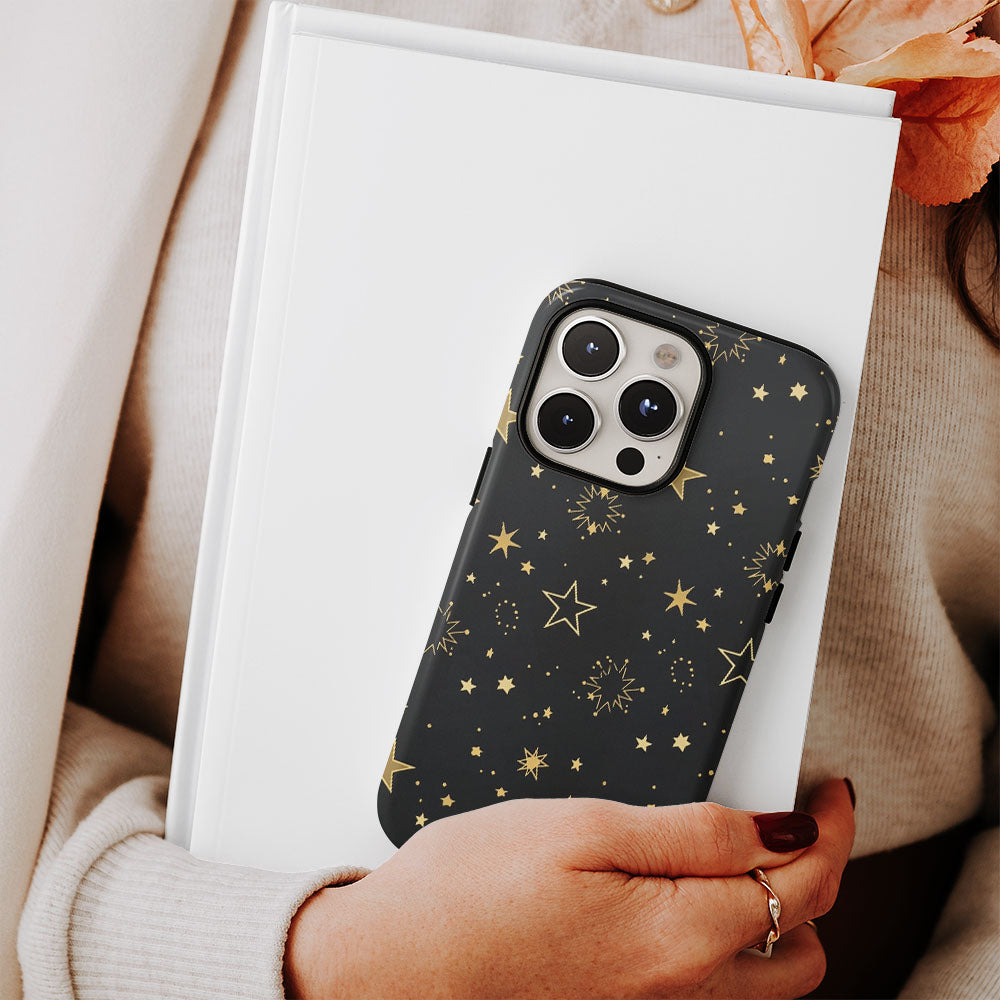 Double-Layer Semi-Handprinted Tough Matte Star iPhone Case