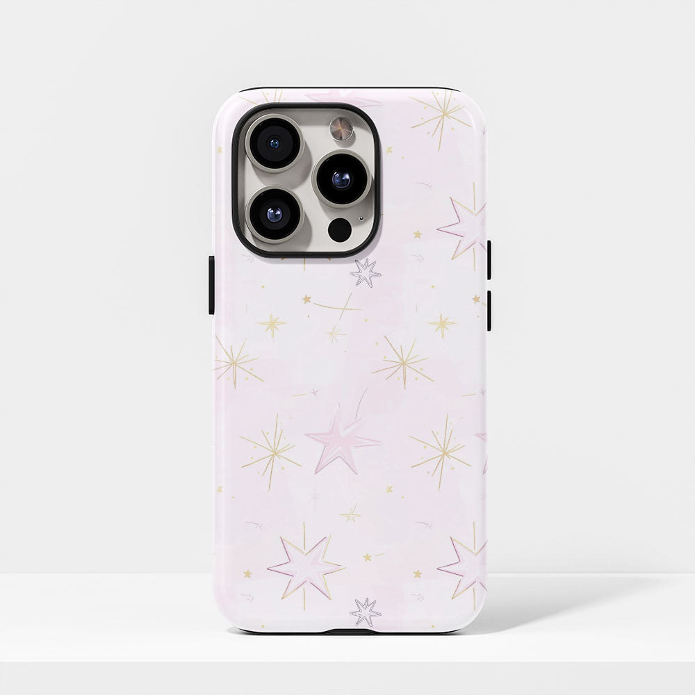 Double-Layer Semi-Handprinted Tough Matte Star iPhone Case