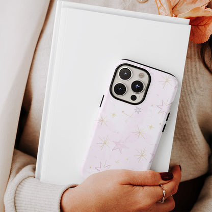 Double-Layer Semi-Handprinted Tough Matte Star iPhone Case