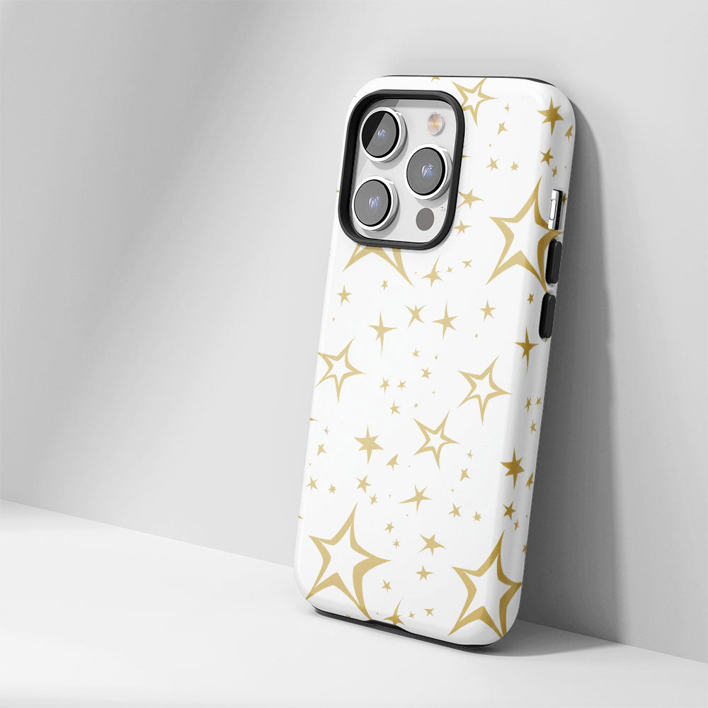 Double-Layer Semi-Handprinted Tough Matte Star iPhone Case