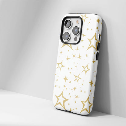Double-Layer Semi-Handprinted Tough Matte Star iPhone Case