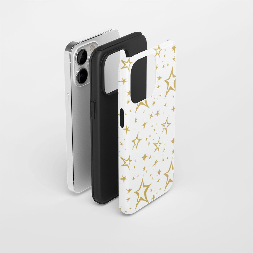Double-Layer Semi-Handprinted Tough Matte Star iPhone Case