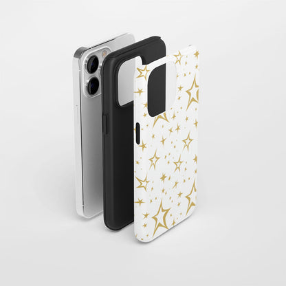 Double-Layer Semi-Handprinted Tough Matte Star iPhone Case