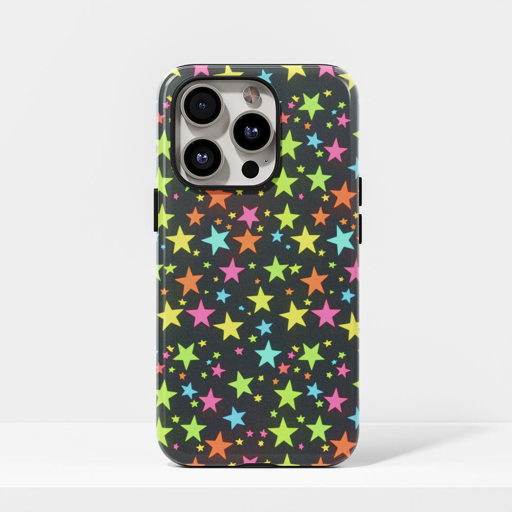 Double-Layer Semi-Handprinted Tough Matte Star iPhone Case
