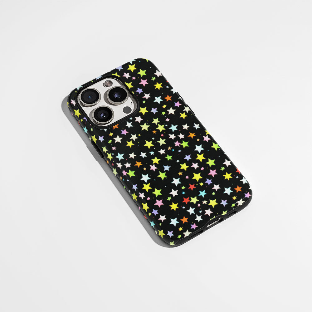 Double-Layer Semi-Handprinted Tough Matte Star iPhone Case