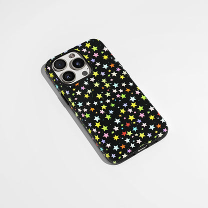 Double-Layer Semi-Handprinted Tough Matte Star iPhone Case