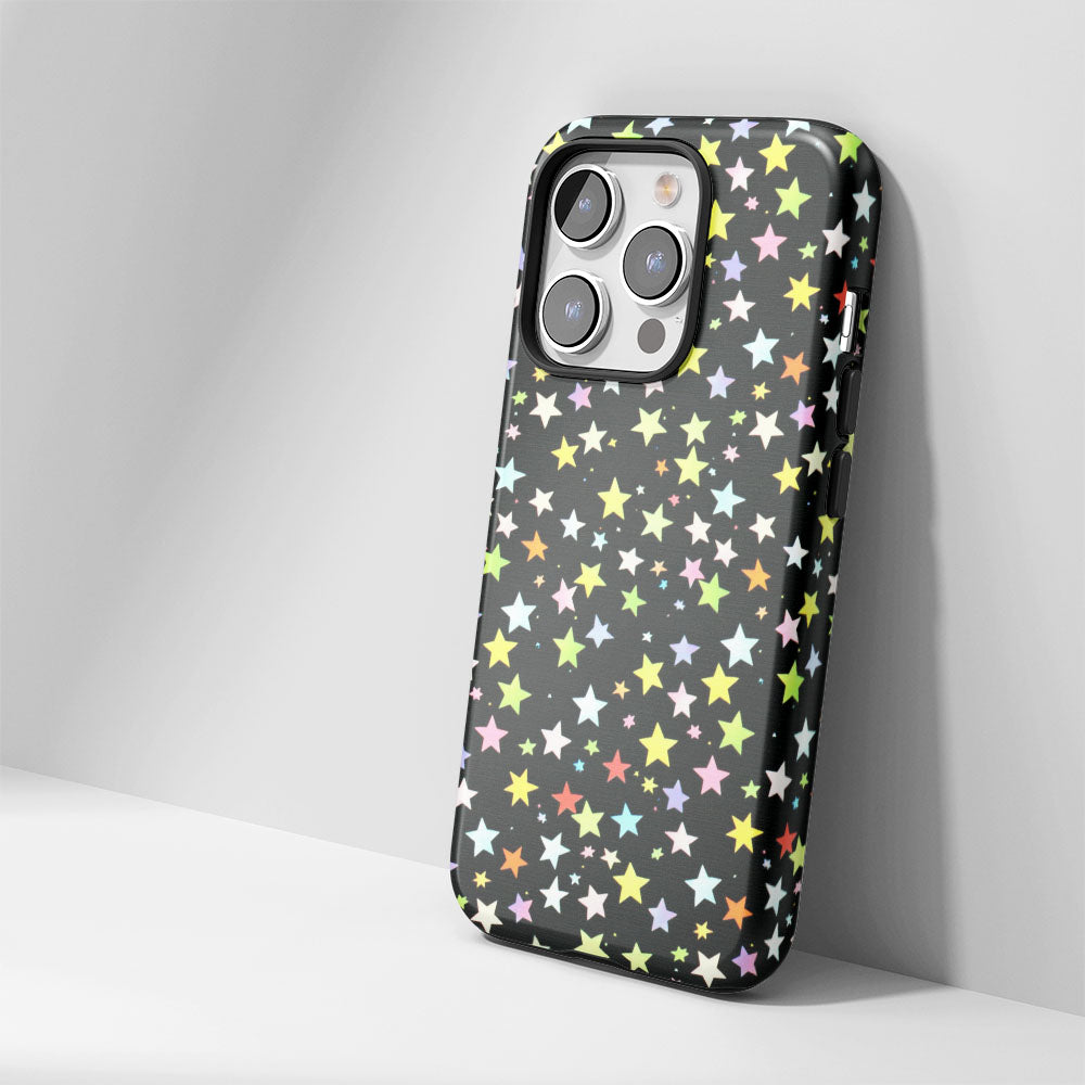 Double-Layer Semi-Handprinted Tough Matte Star iPhone Case