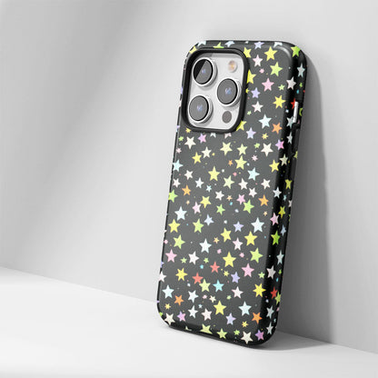 Double-Layer Semi-Handprinted Tough Matte Star iPhone Case