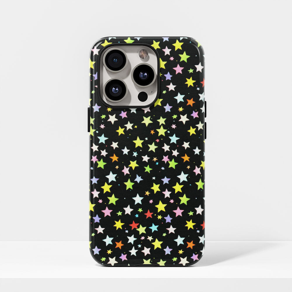 Double-Layer Semi-Handprinted Tough Matte Star iPhone Case
