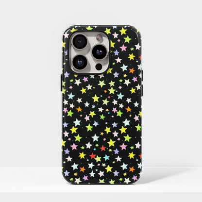 Double-Layer Semi-Handprinted Tough Matte Star iPhone Case