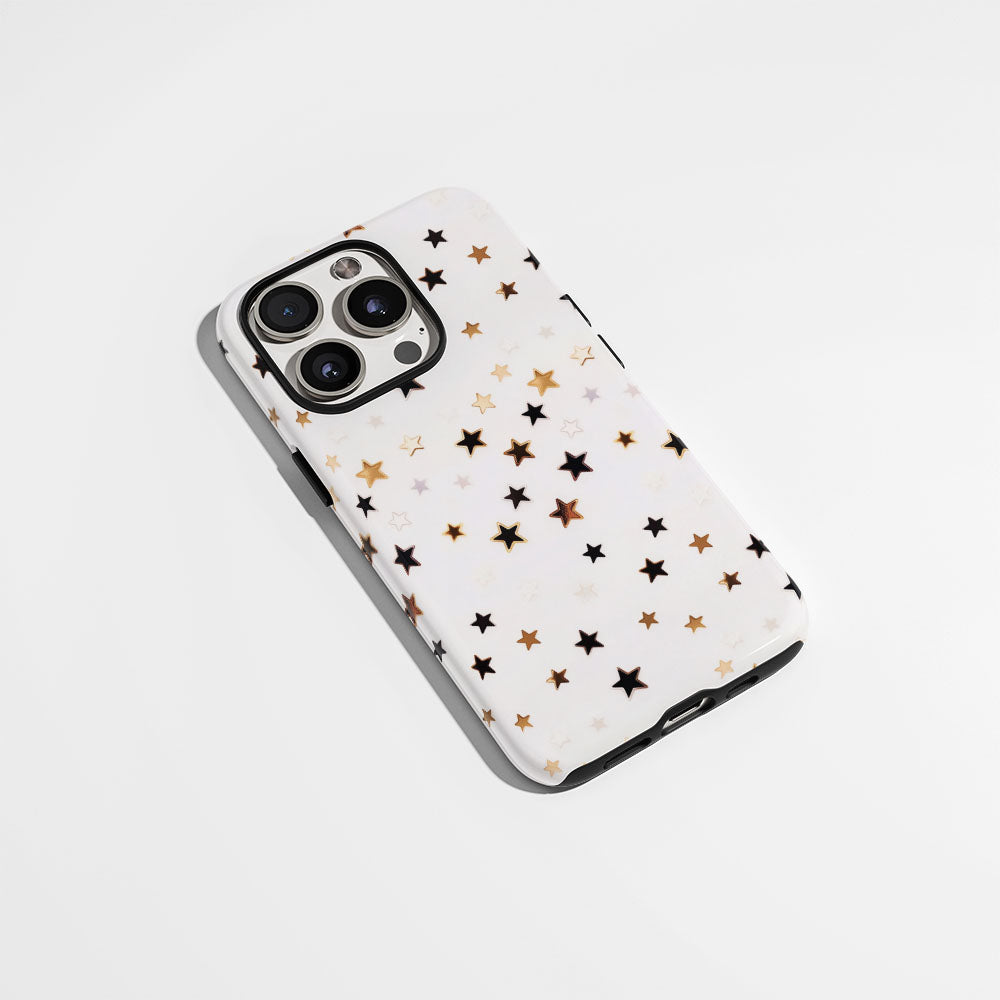 Double-Layer Semi-Handprinted Tough Matte Star iPhone Case