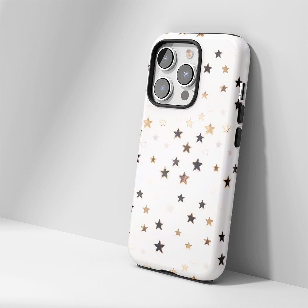 Double-Layer Semi-Handprinted Tough Matte Star iPhone Case