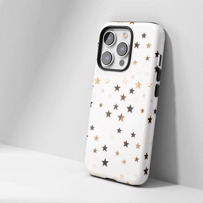 Double-Layer Semi-Handprinted Tough Matte Star iPhone Case