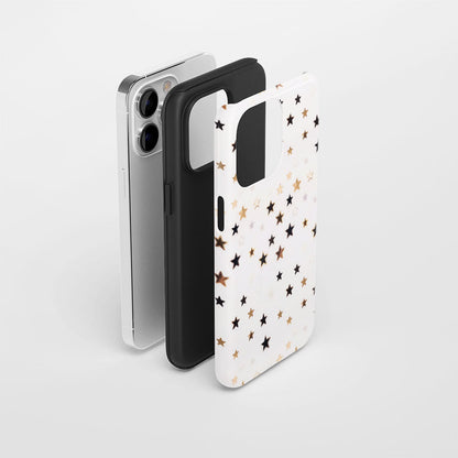 Double-Layer Semi-Handprinted Tough Matte Star iPhone Case