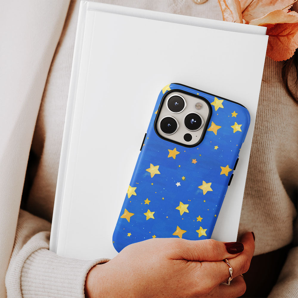 Double-Layer Semi-Handprinted Tough Matte Star iPhone Case