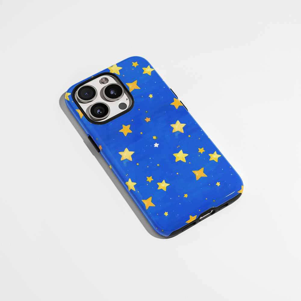 Double-Layer Semi-Handprinted Tough Matte Star iPhone Case