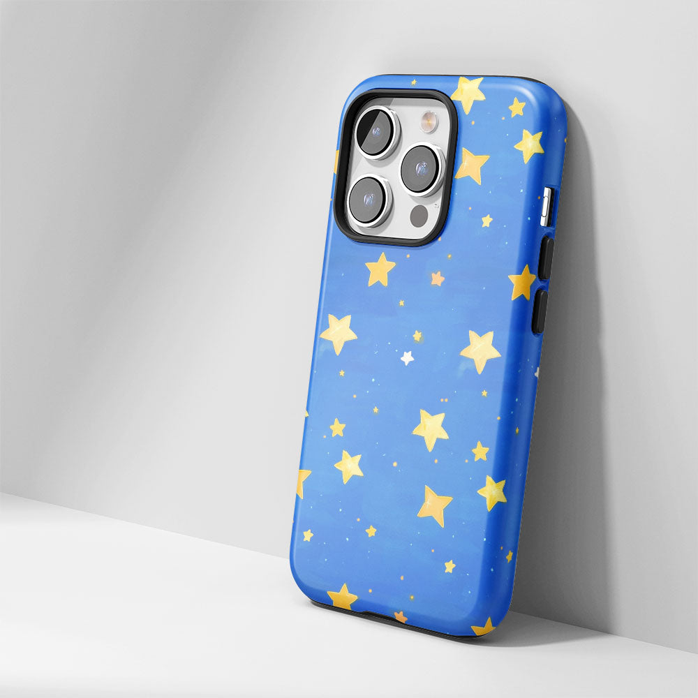 Double-Layer Semi-Handprinted Tough Matte Star iPhone Case