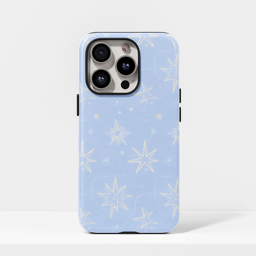 Double-Layer Semi-Handprinted Tough Matte Star iPhone Case