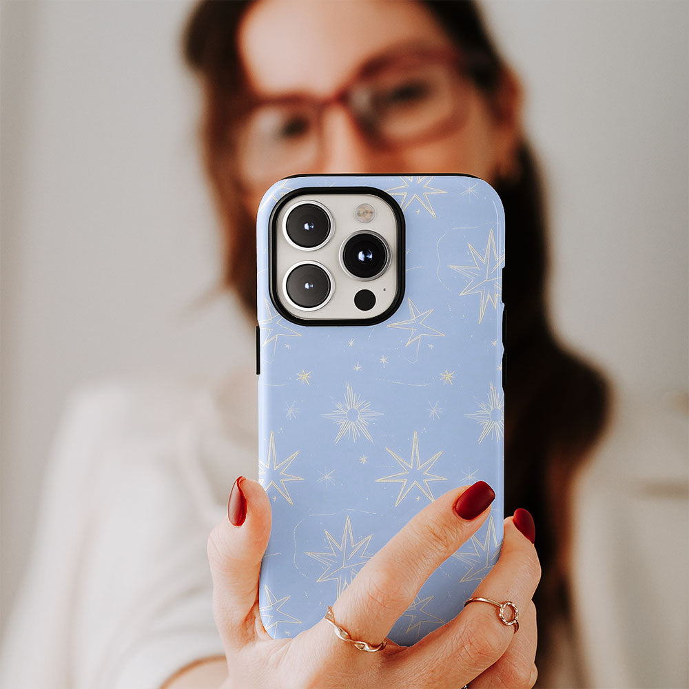 Double-Layer Semi-Handprinted Tough Matte Star iPhone Case