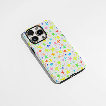 Double-Layer Semi-Handprinted Tough Matte Star iPhone Case